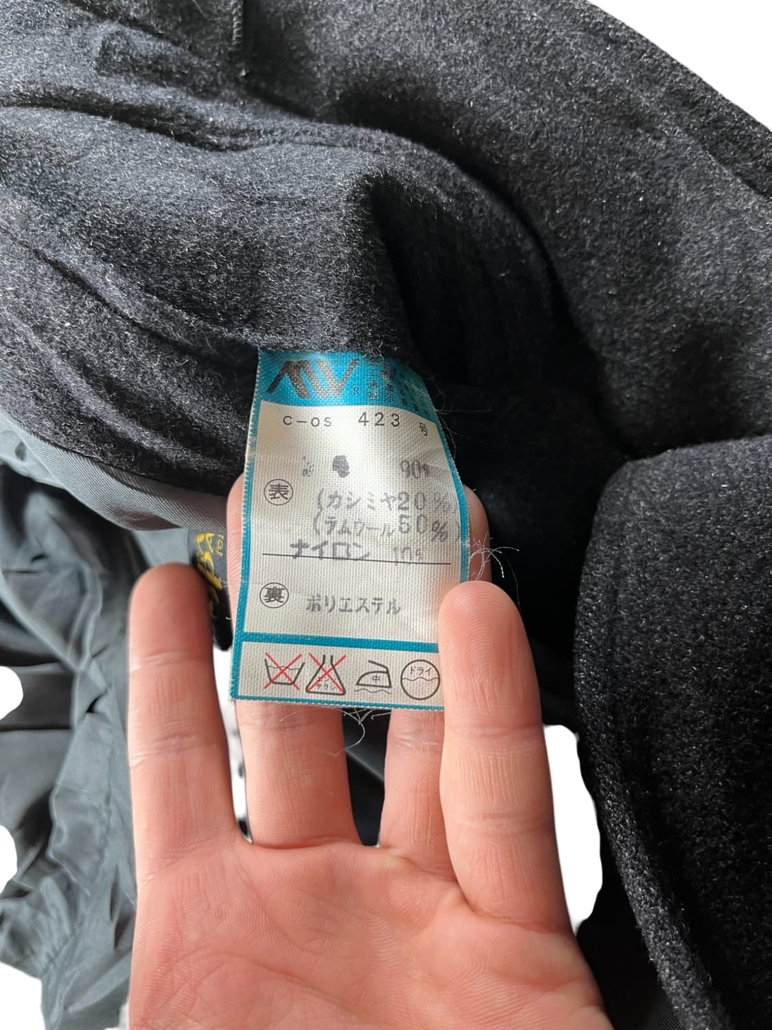 Vintage 울혼방 챠콜컬러 발마칸 코트 상품이미지4