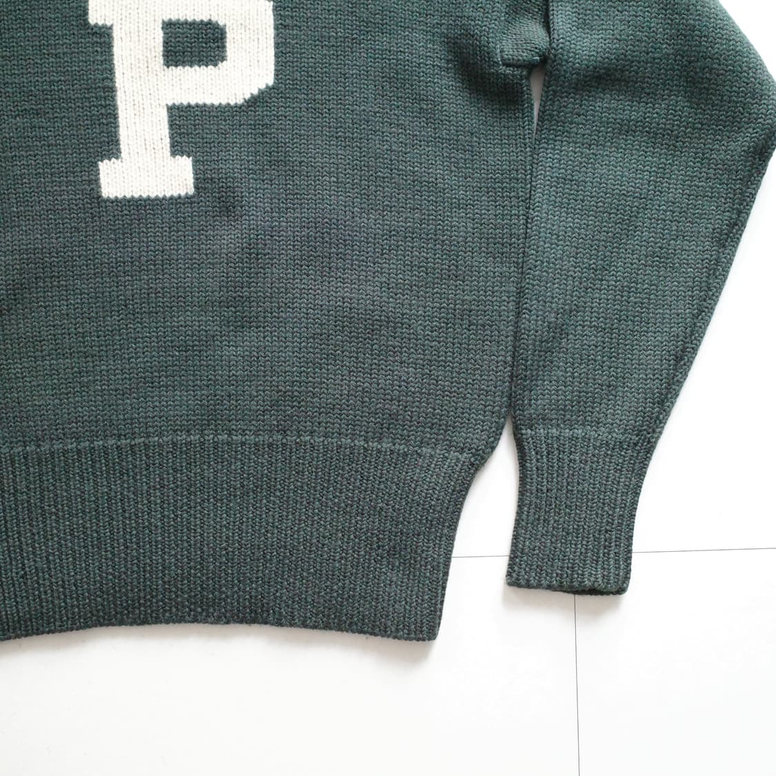 90s 폴로 랄프로렌 빈티지 P 레터링 울 스웨터 M 상품이미지3