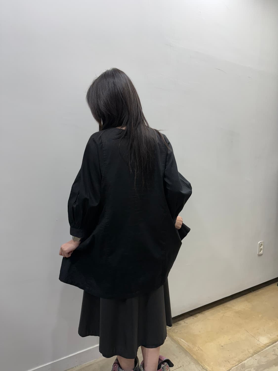 꼼데가르송 올 블랙 코튼 블라우스 상품이미지6