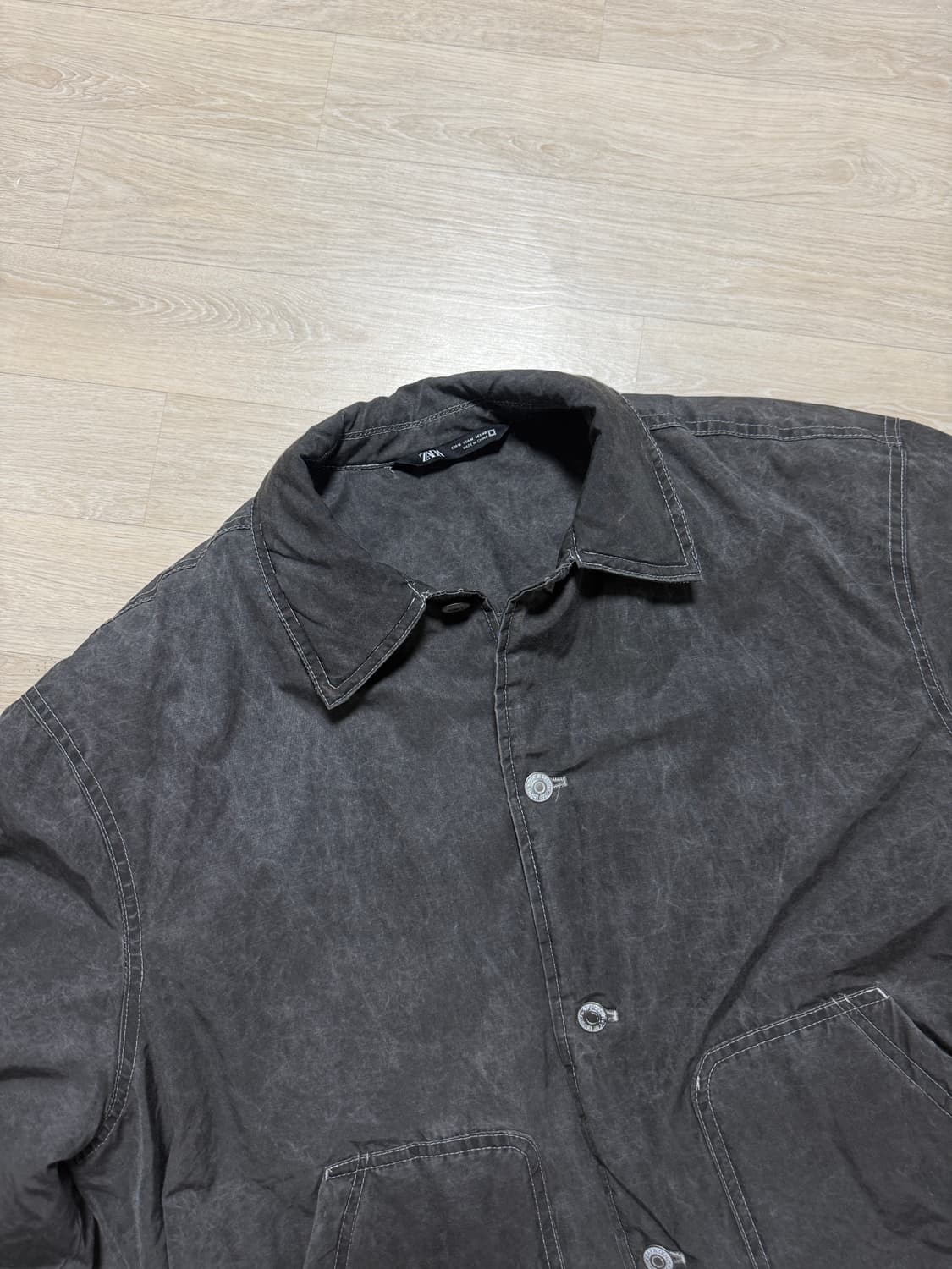 ZARA 자라 워크웨어 스타일 워싱 패디드 자켓 상품이미지2