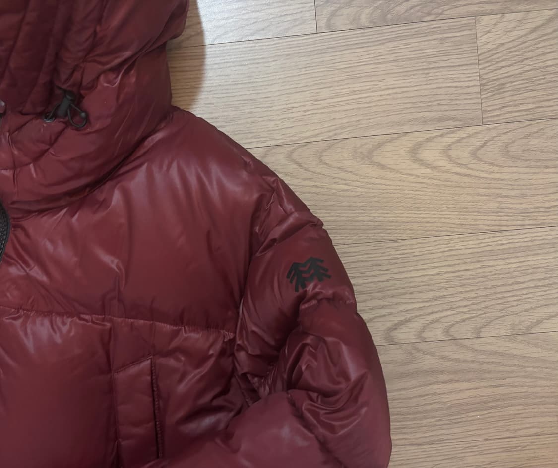 새상품급 코오롱 뉴볼륨 벌키 하이넥 빅후드 구스다운 야상형 롱패딩 상품이미지1