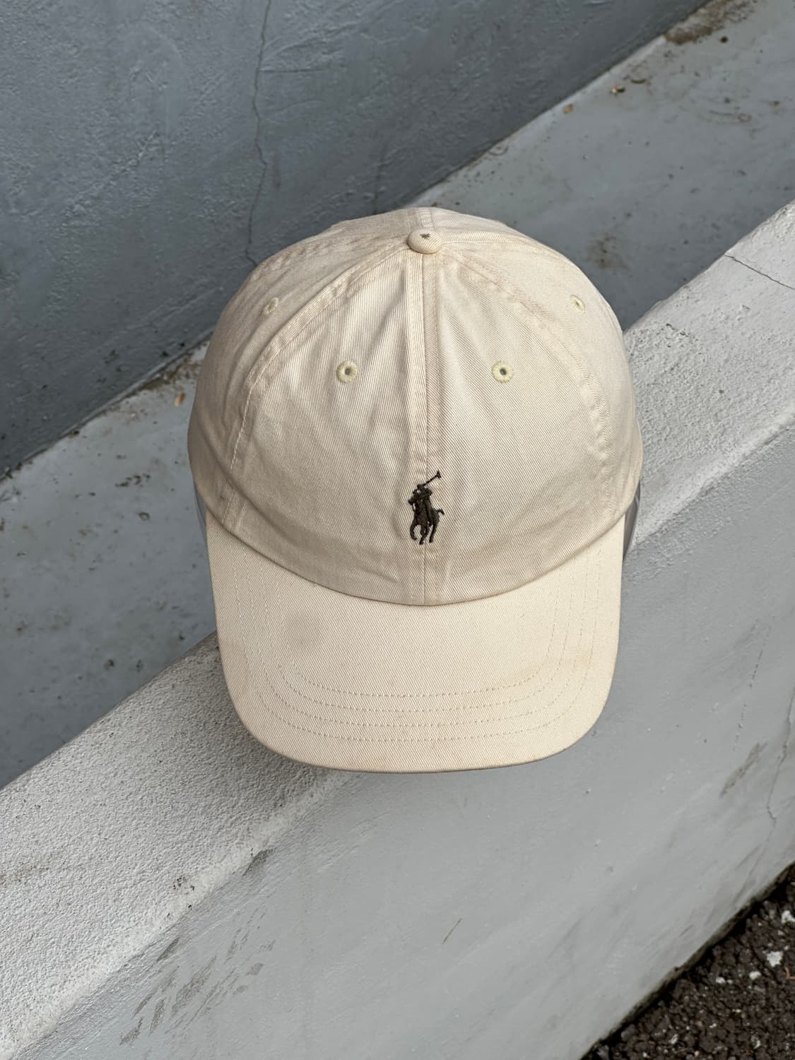 [M] 90s 폴로 랄프로렌 아이보리 볼캡 모자 상품이미지1