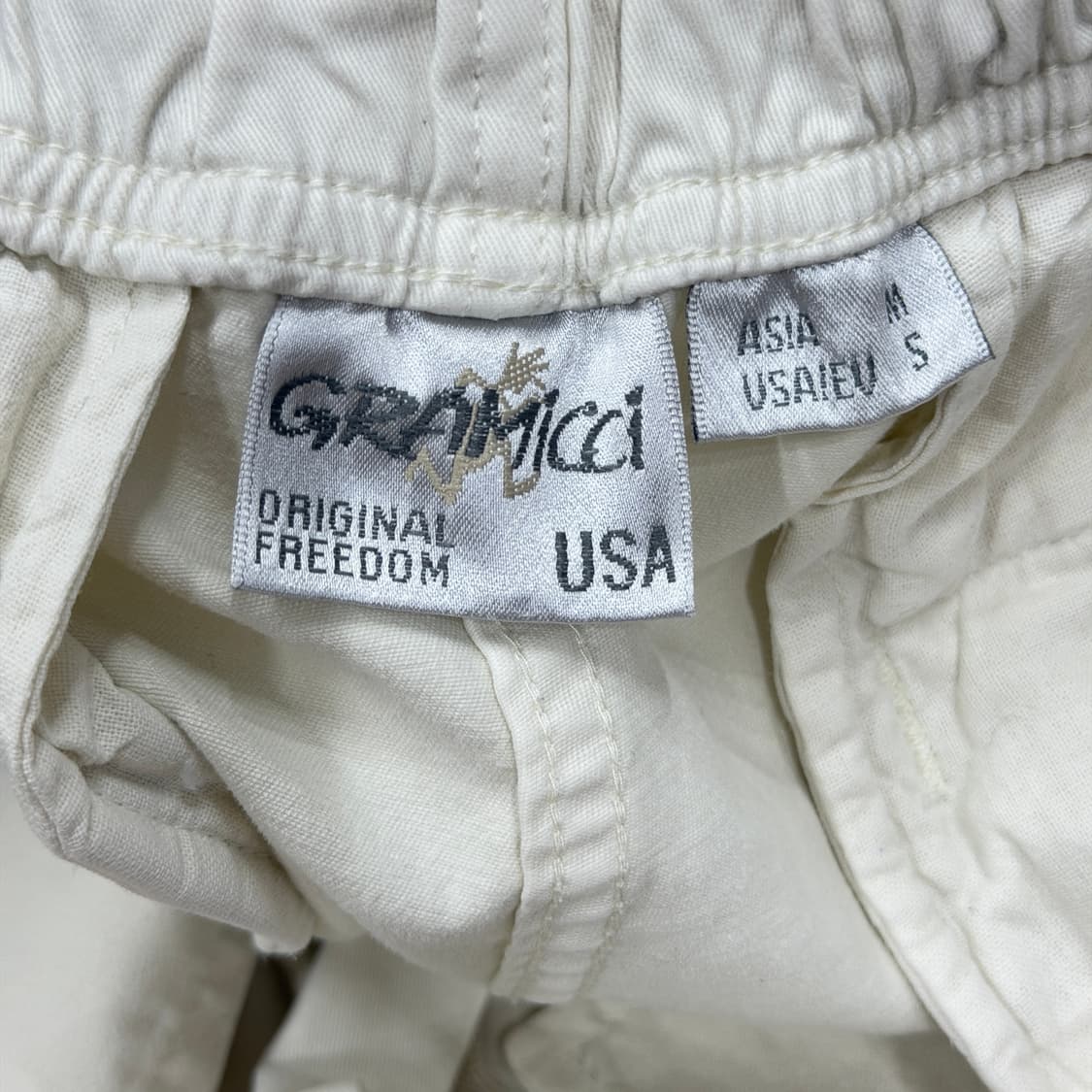 그라미치 벨트 루즈 테이퍼드 팬츠 바지 화이트 M 상품이미지4