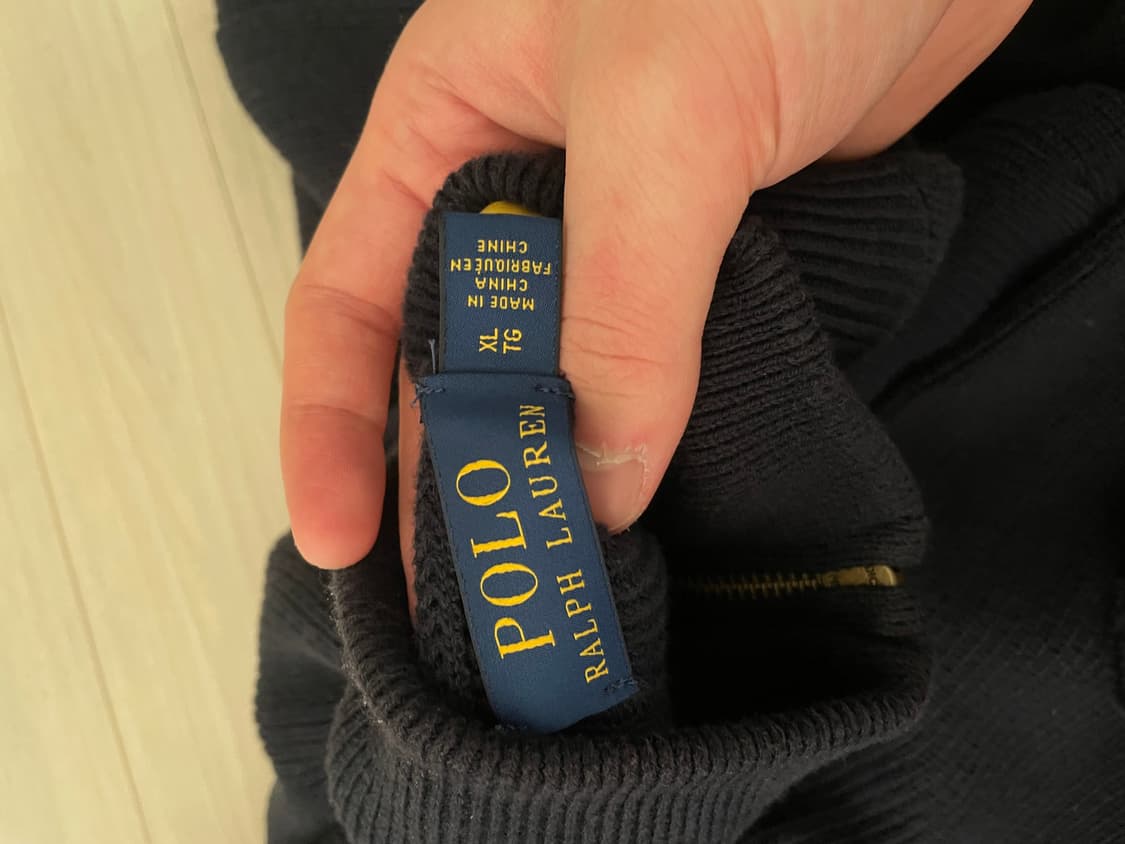 [XL]폴로 풀집업 니트 네이비 상품이미지3