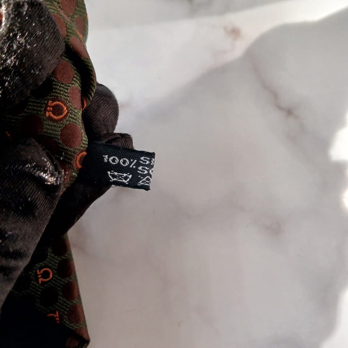 페라가모 실크 브라운 간치니 패턴 넥타이 9.5cm A+등급 A19273 상품이미지9