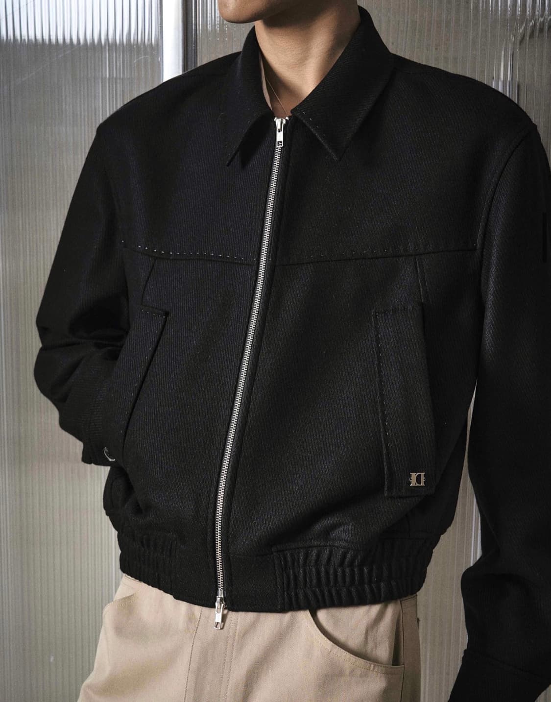 엘무드 아이코닉 울 블루종 자켓 MAINE 블랙 상품이미지2