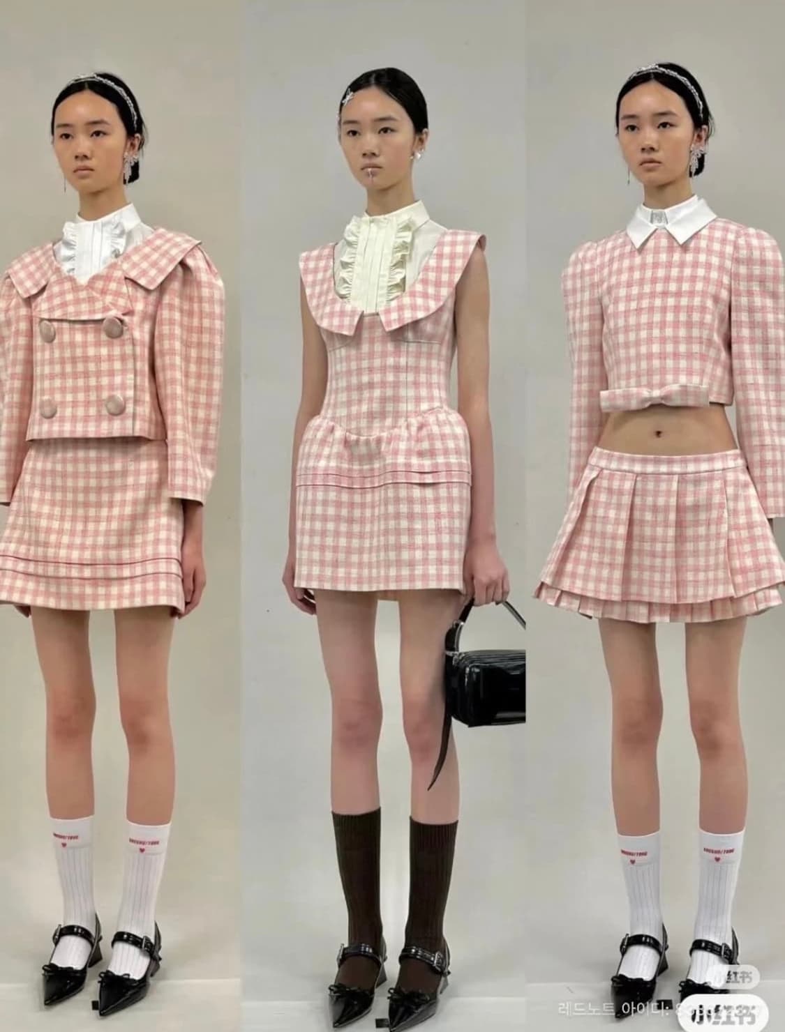 Shushutong 슈슈통 핑크 체크 미니 원피스 상품이미지5