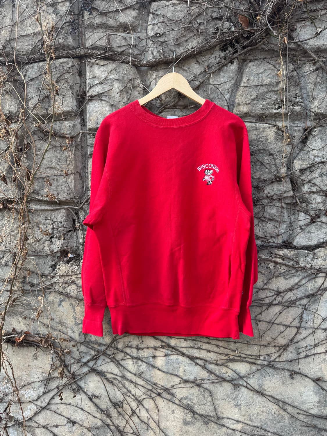 90s 챔피온 usa 빈티지 리버스위브 자수 스웻 셔츠 맨투맨 레드 상품이미지1