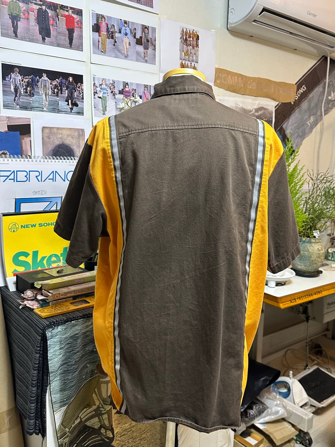 슈프림 리플렉티브 스트라이프 숏슬리브 워크 셔츠 상품이미지2