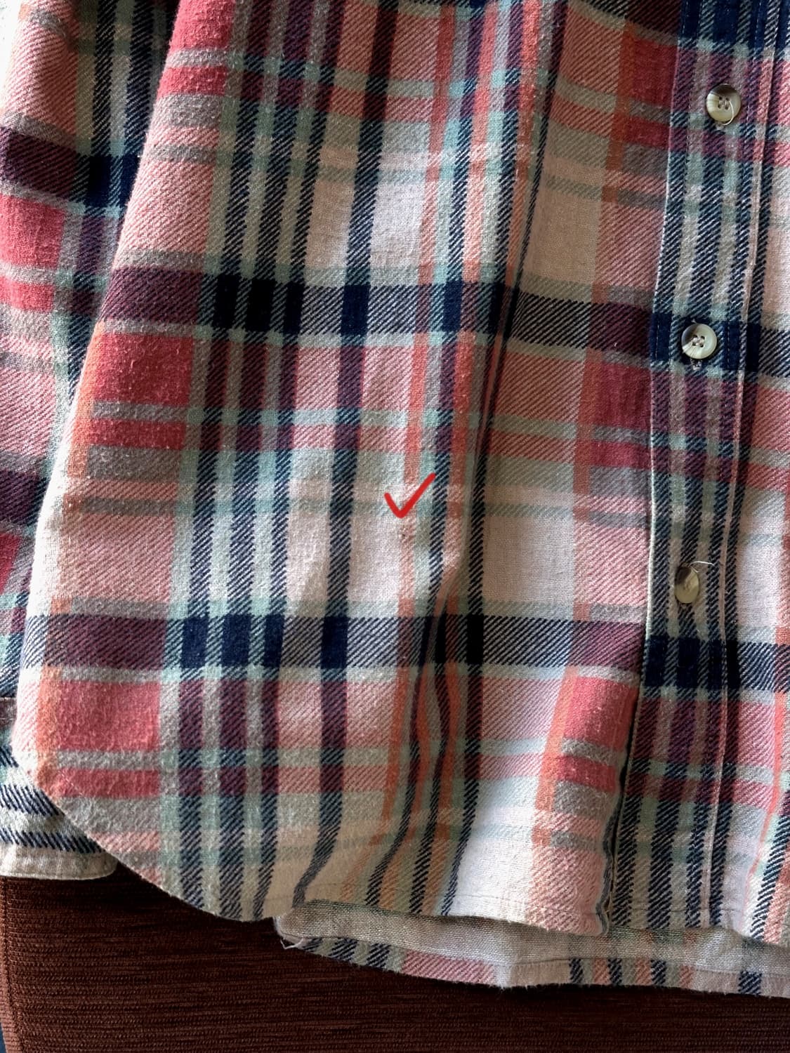 Brushed cotton nel check shirt 상품이미지4