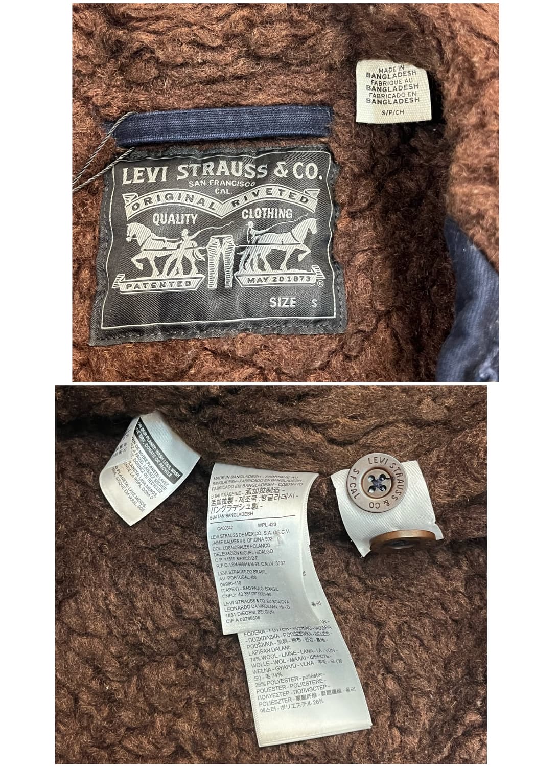 리바이스 양털 자켓 네이비 S #csz2161 상품이미지4