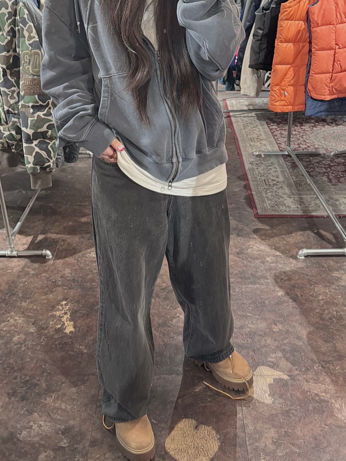 디스이즈네버댓 디네댓 와이드 흑청 데님 팬츠 s 상품이미지7