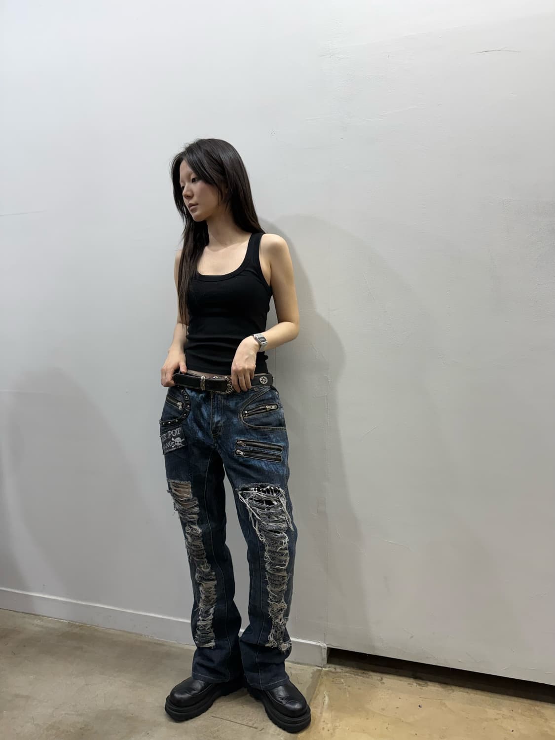 섹스팟리벤지 그런지 펑크 데님 팬츠 상품이미지9