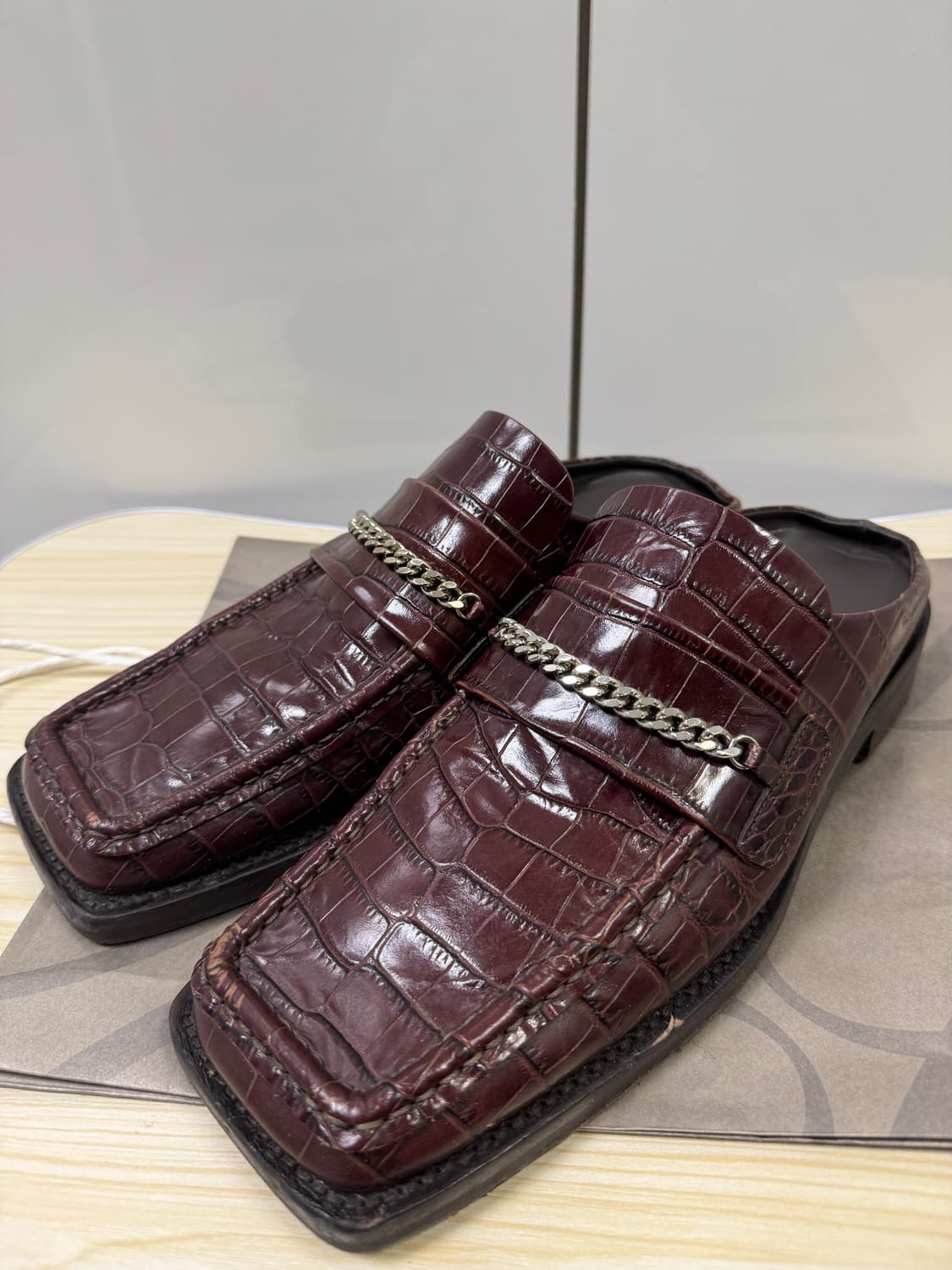 마틴로즈 파이톤 뮬 버건디 42사이즈 상품이미지1