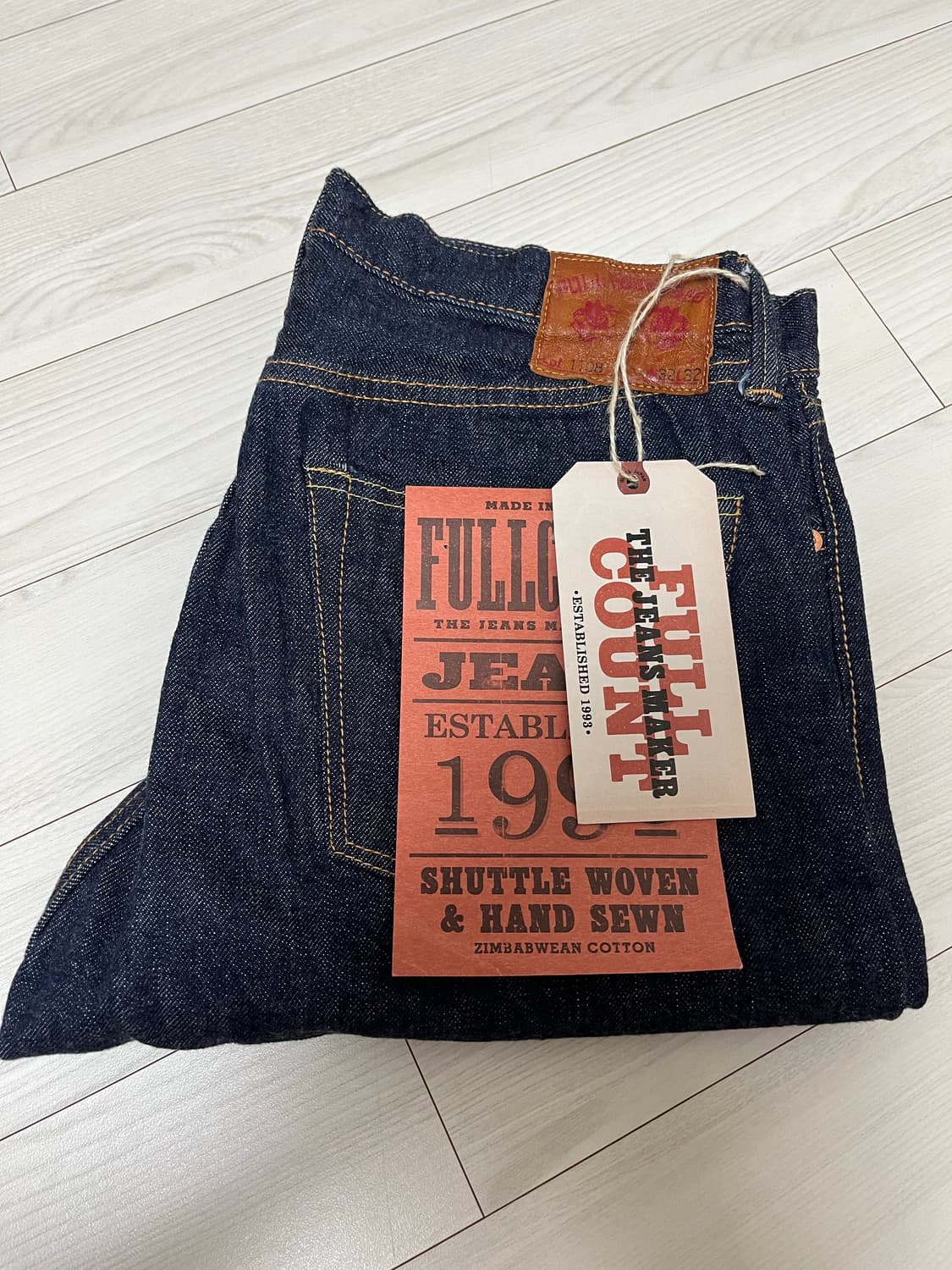 풀카운트 1108W 원워시드 인디고 셀비지 데님 32/32 상품이미지1