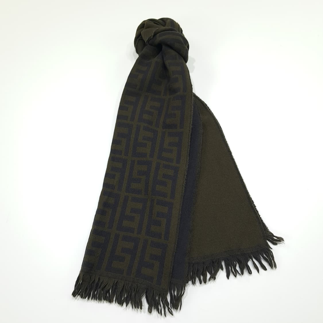 MX360 펜디 FF 모노그램 올리브그린 울 목도리 머플러 상품이미지2