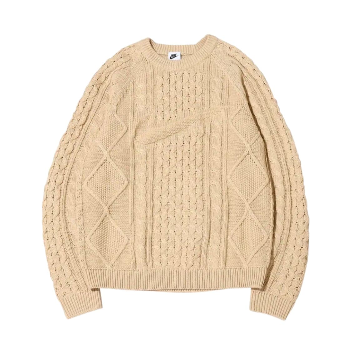 나이키 케이블 니트 롱슬리브 스웨터 라탄 - 아시아 상품이미지1