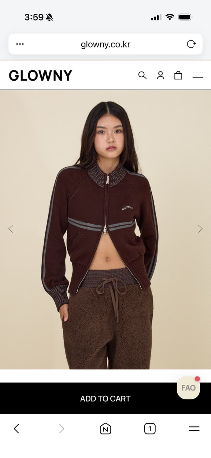 Glowny motion knit zip up (brown) 판매합니다. 상품이미지1