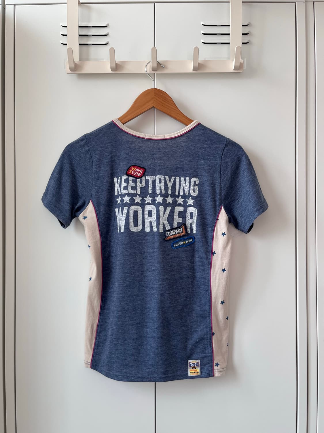 Rough 별 레이어드 패치워크 반팔 티셔츠 상품이미지10