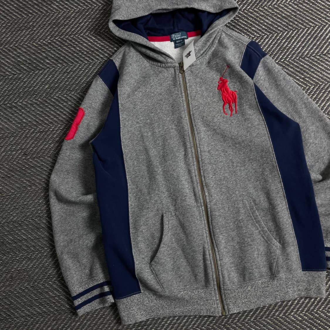 폴로 랄프로렌 빅포니 배색 후드집업o 3469 상품이미지3