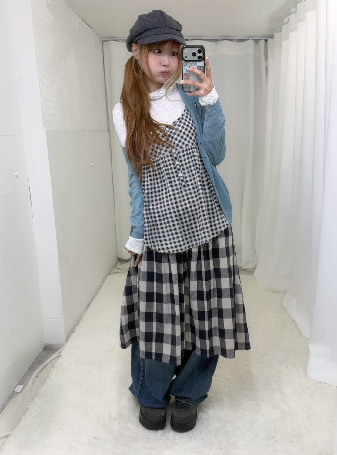 너드 모리걸 하구미 체크 봄 코디세트 상품이미지2