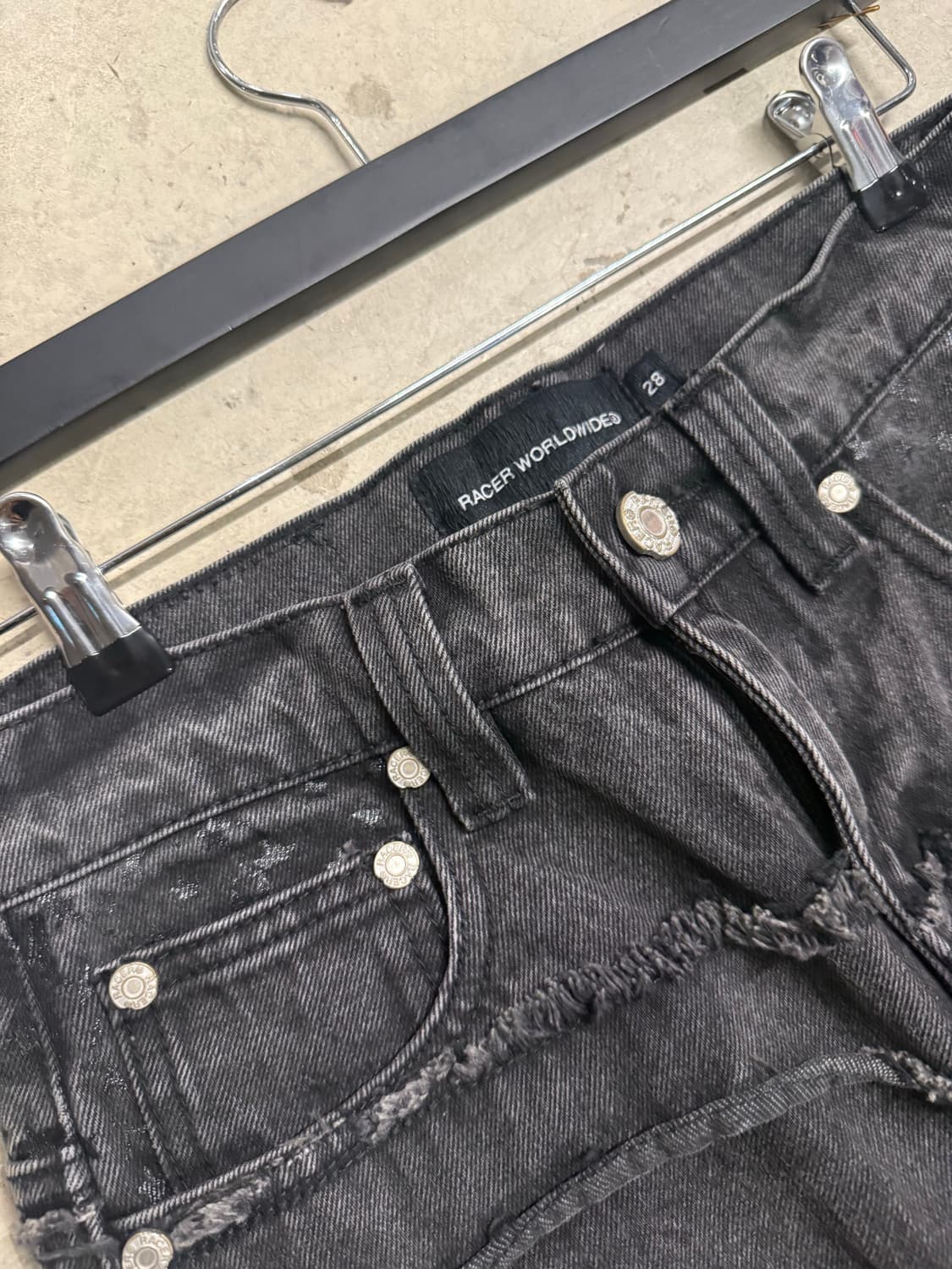 racer worldwide washed flag jeans 상품이미지5