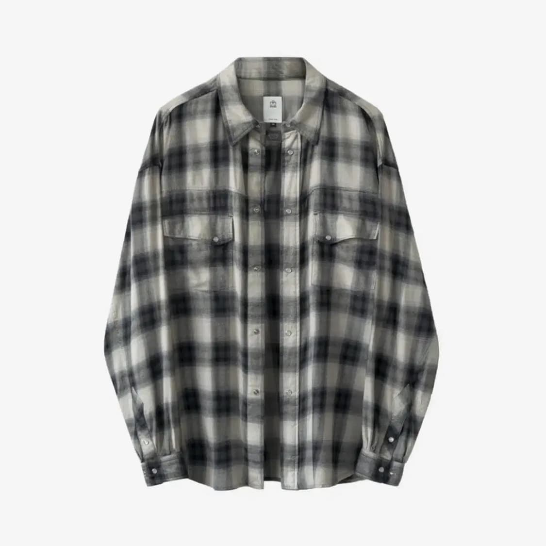 (3)폴리테루 루즈드 체크 셔츠 웨스턴 에크루 상품이미지1