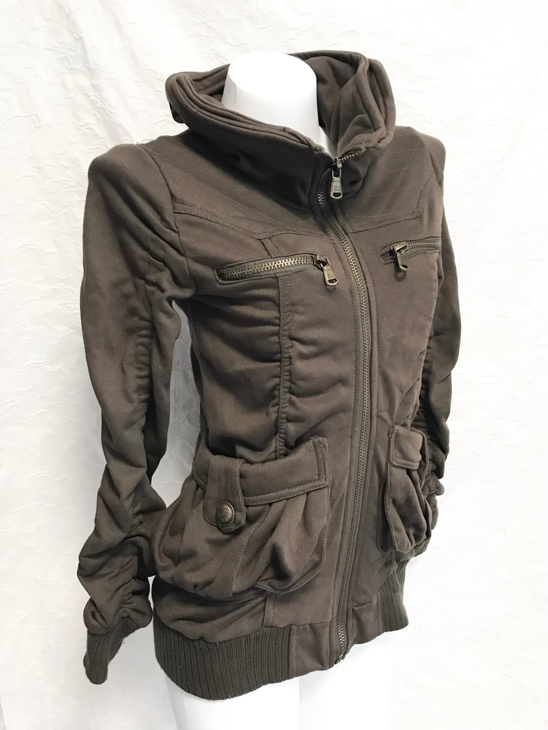 택포•빈티지 digdeep 디그딥 00s y2k 셔링 하이넥 집업 상품이미지1