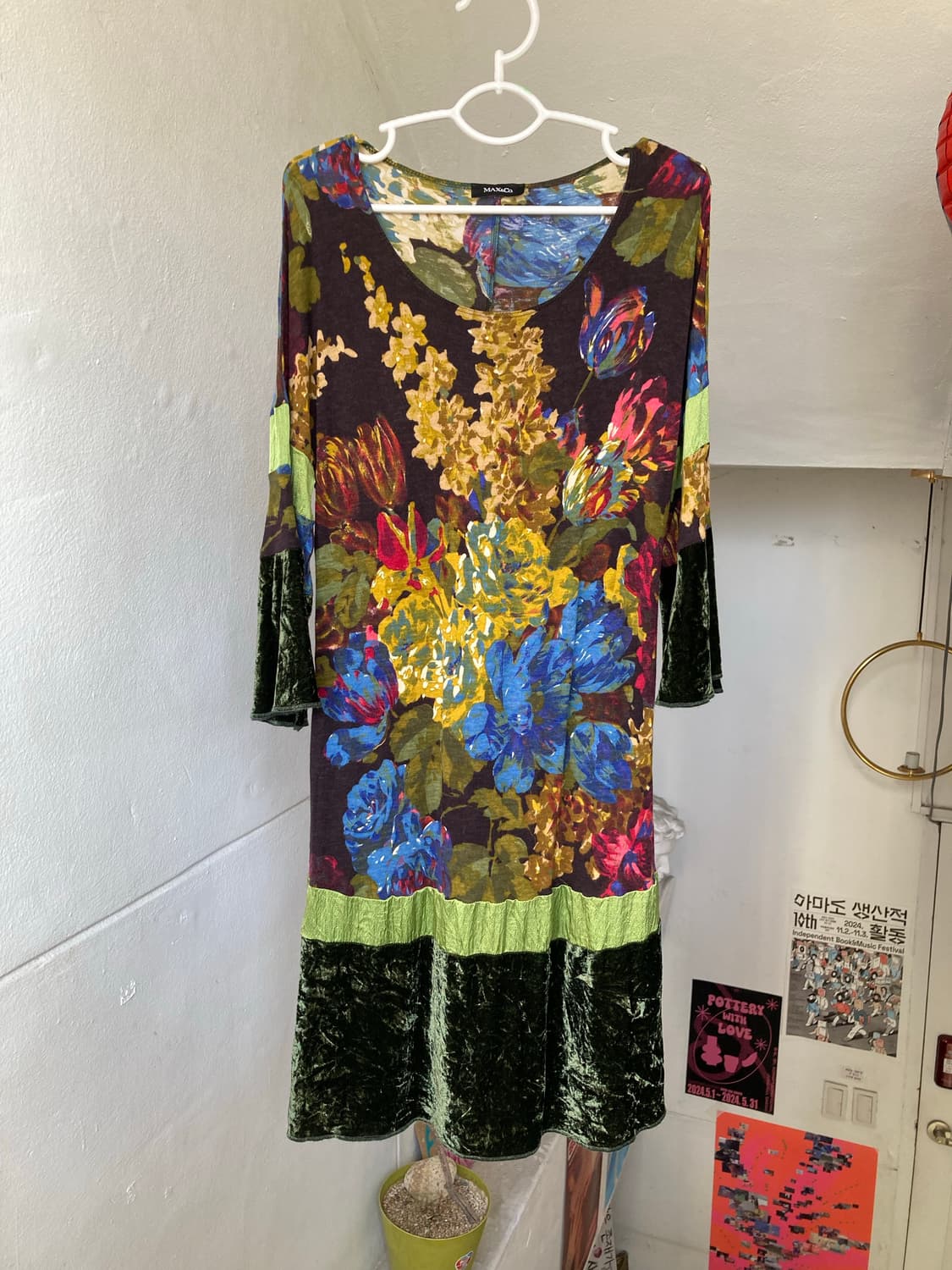 Max&Co 막스마라 플라워패턴 벨벳 원피스 상품이미지1