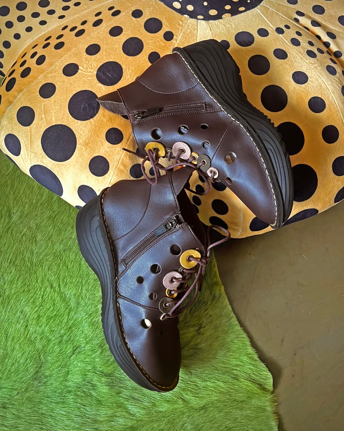 Japanese Handcraft Leather 3D Dot Boots 상품이미지5