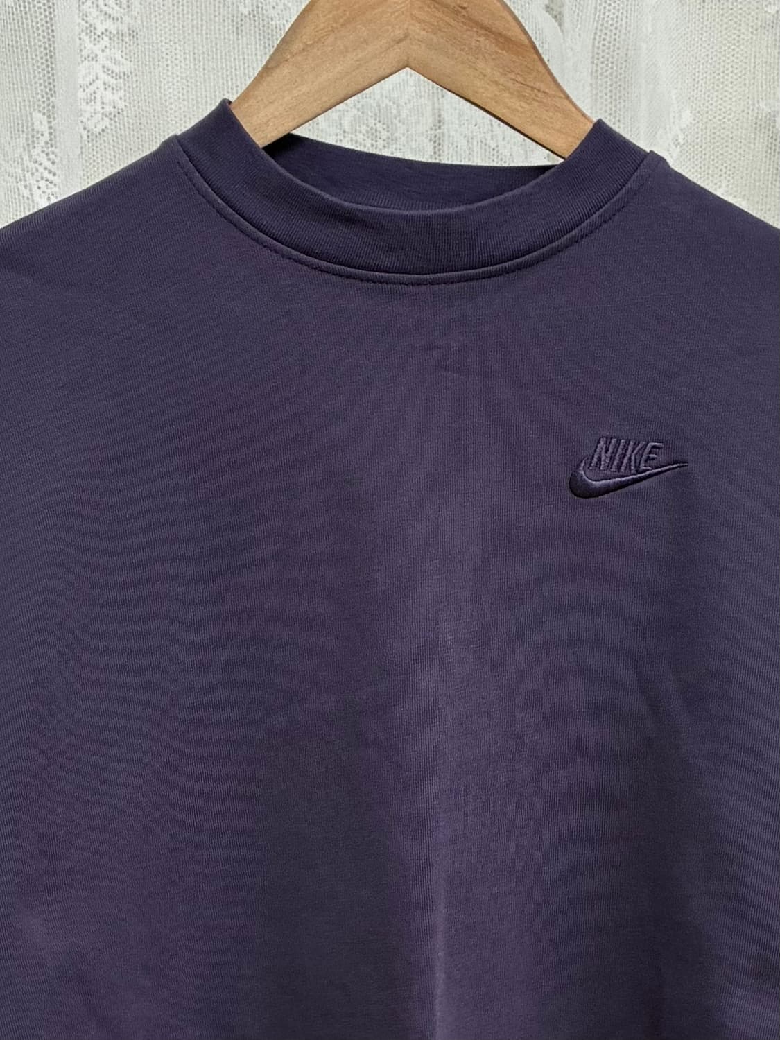 S) 나이키 여성 크롭 롱슬리브 티셔츠 퍼플 상품이미지3