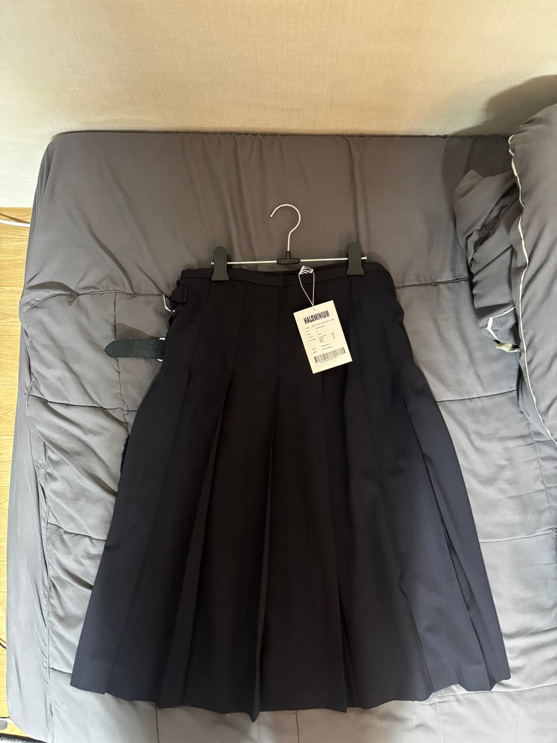 할로미늄 미디스커트 4사이즈 네이비 상품이미지1