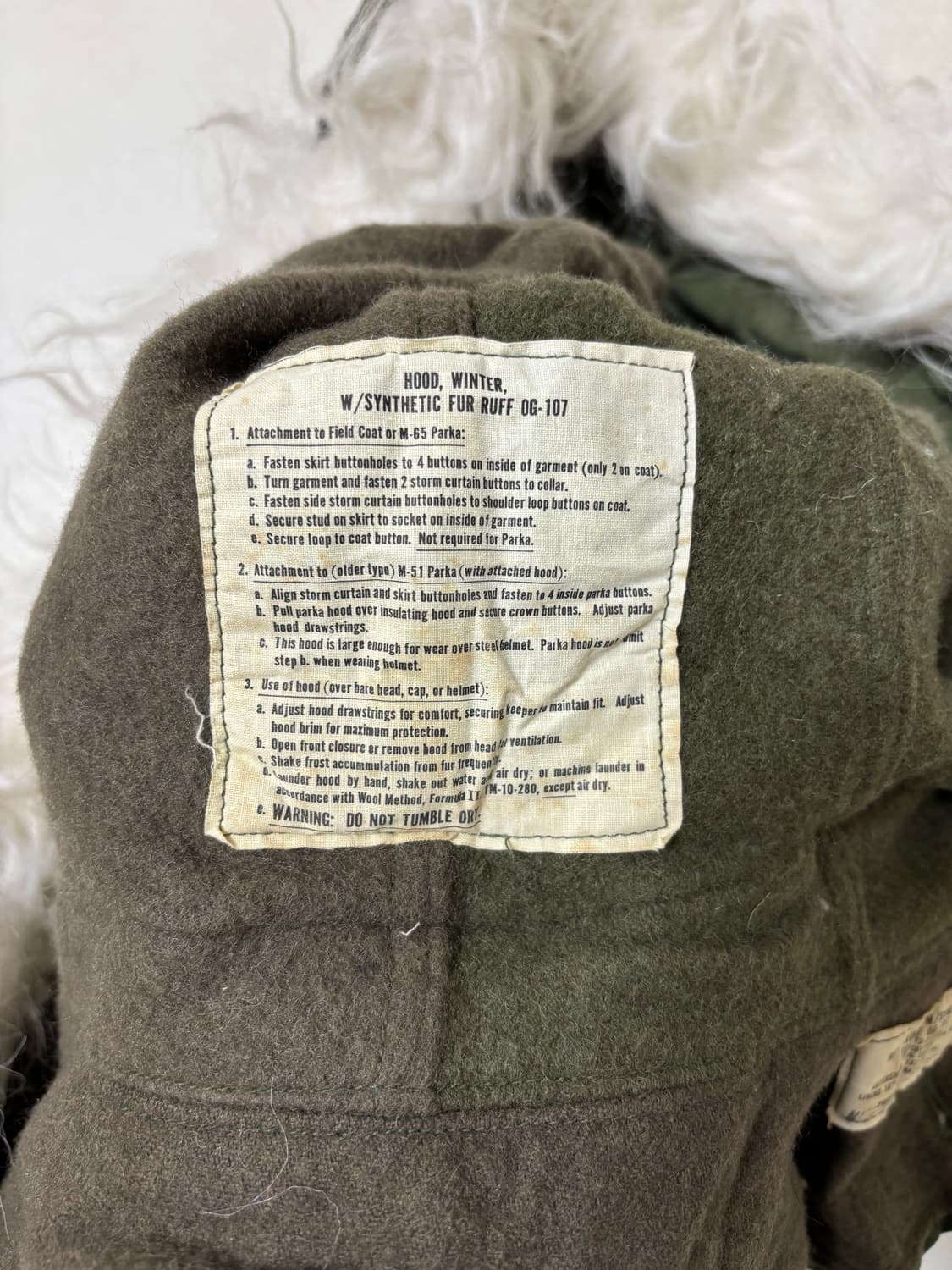 M-65 피쉬테일 개파카 오리지널 xs 민트급 상품이미지8