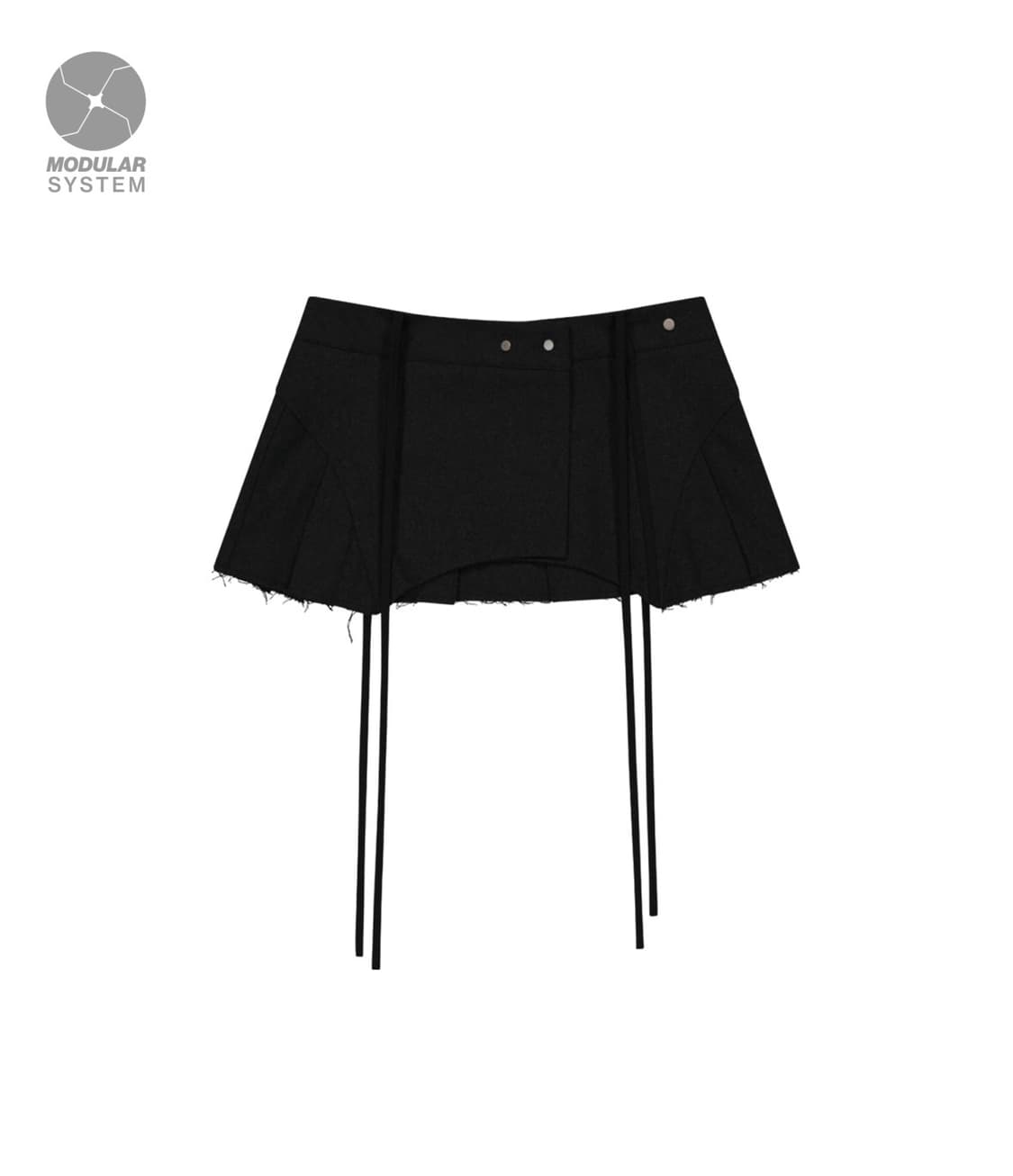 OJOS Layered Wool Skirt / Black 상품이미지4