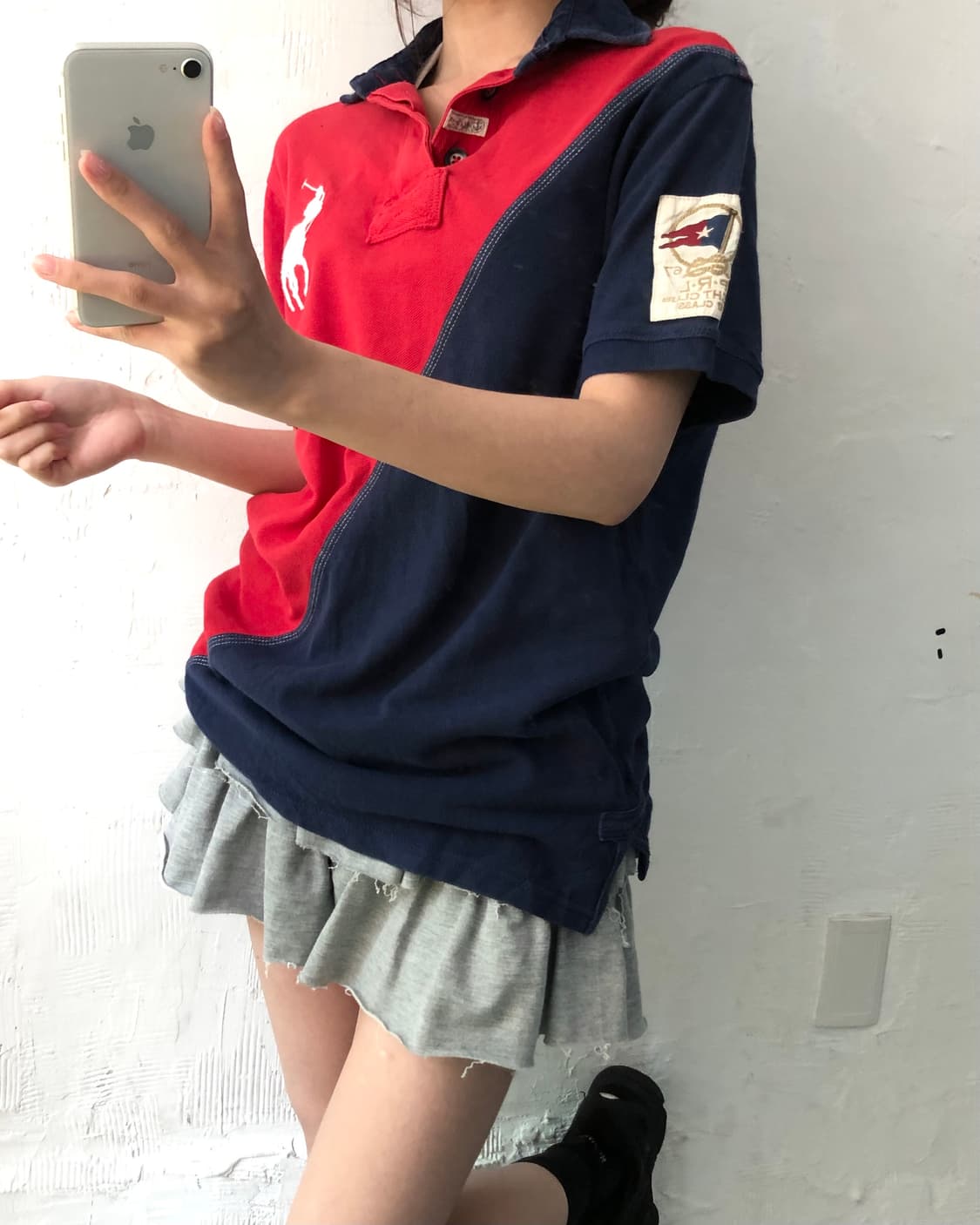Polo 폴로 랄프로렌 빅포니 사선배색 커스텀핏 패치 PK 카라티셔츠 상품이미지2