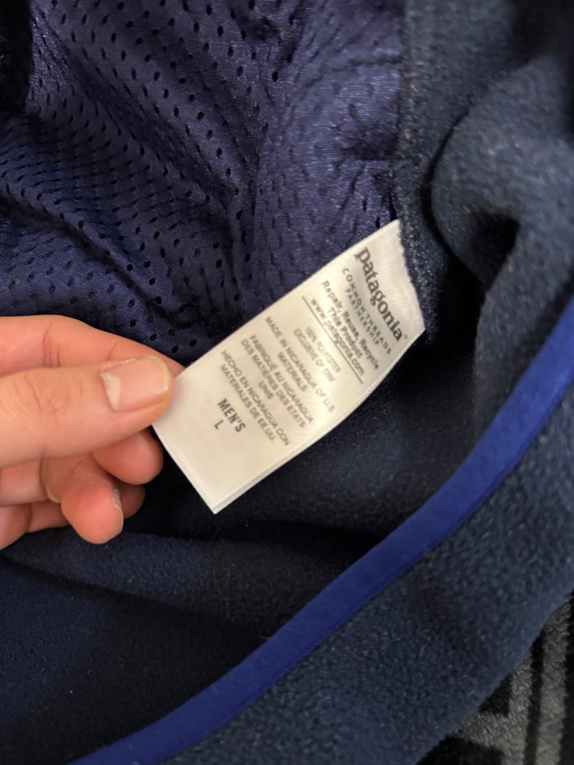 파타고니아 신칠라 스냅 티 후드 풀 오버 레드 앤 네이비 컬러 블록 상품이미지6