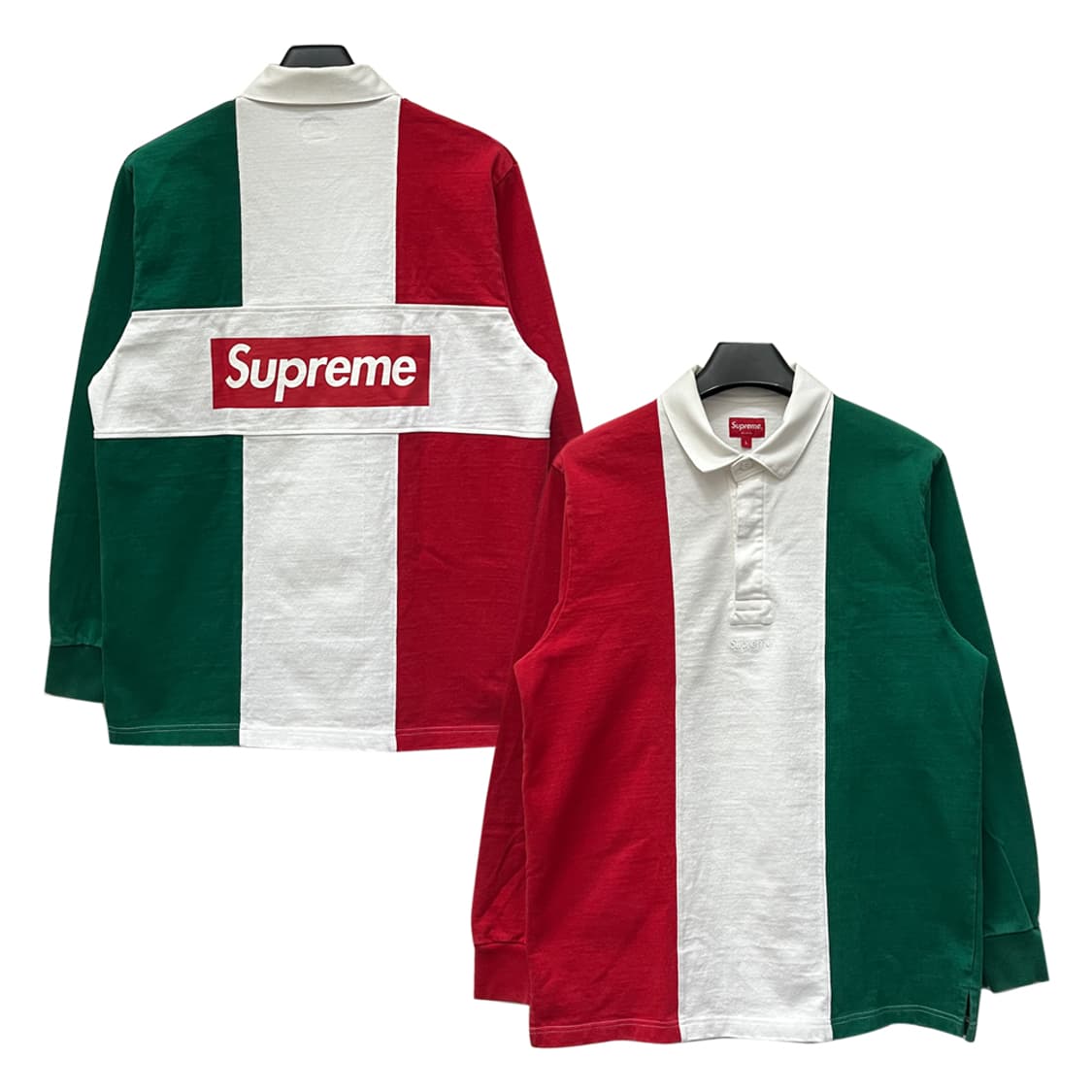 슈프림 스플릿 박스 로고 럭비 셔츠 L 상품이미지1