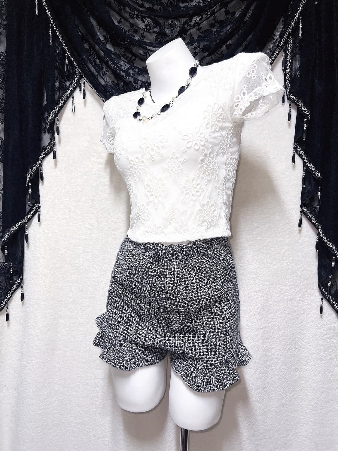 로맨틱갸루 로걀 시스루레이스 망사 반팔탑 히메 오네 아게하 헤이세이 섹시 상품이미지6