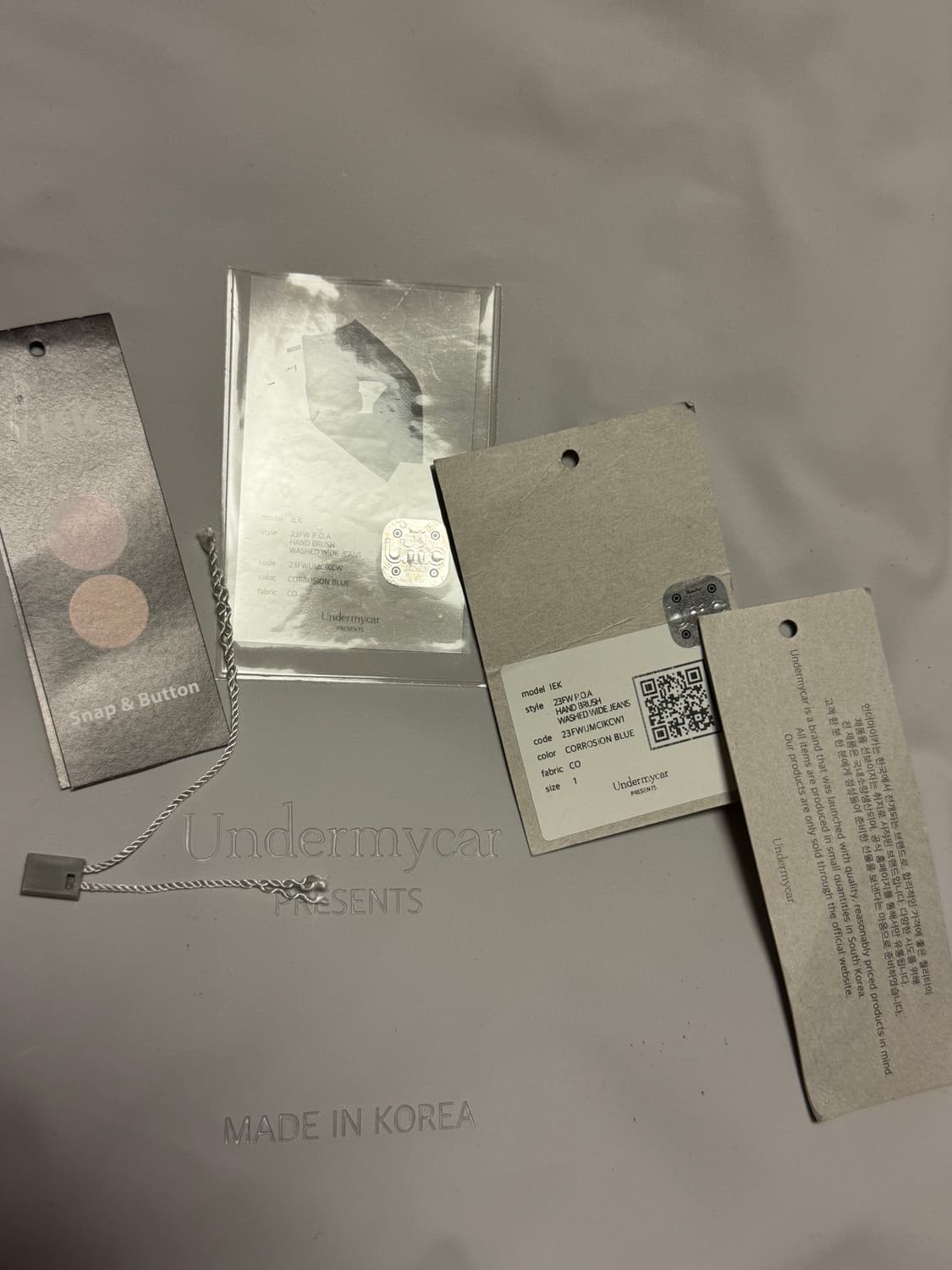 언더마이카 이에크 핸드 브러쉬 워시드 와이드진 코로즌 블루 상품이미지4