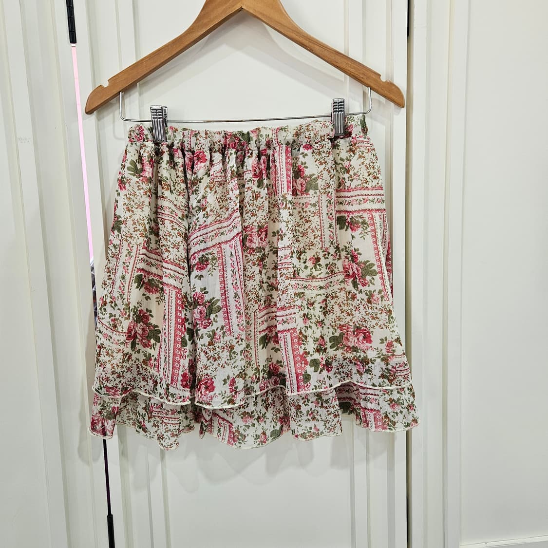 플라워 패턴 캉캉 미니 스커트 상품이미지1