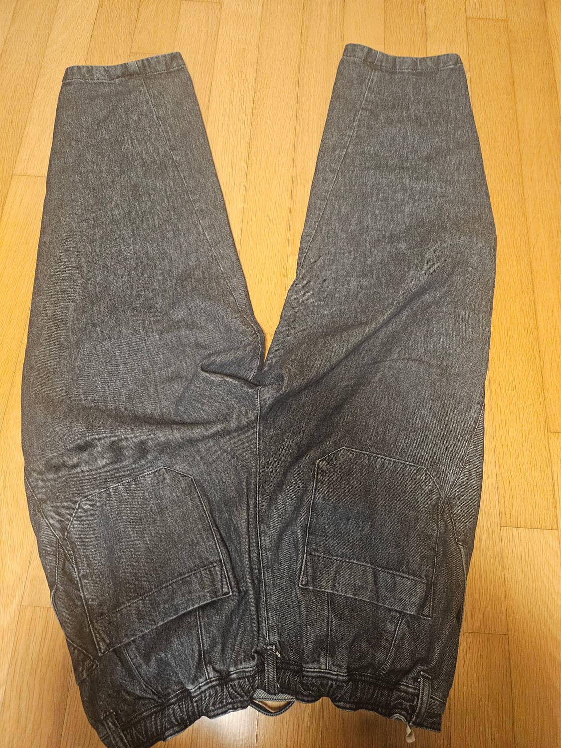 비이커 와이드 테이퍼드 데님 인디고002 상품이미지2