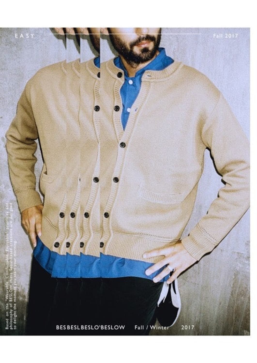 비슬로우 스탠다드 크루넥 니트 가디건 브라운 M 상품이미지1