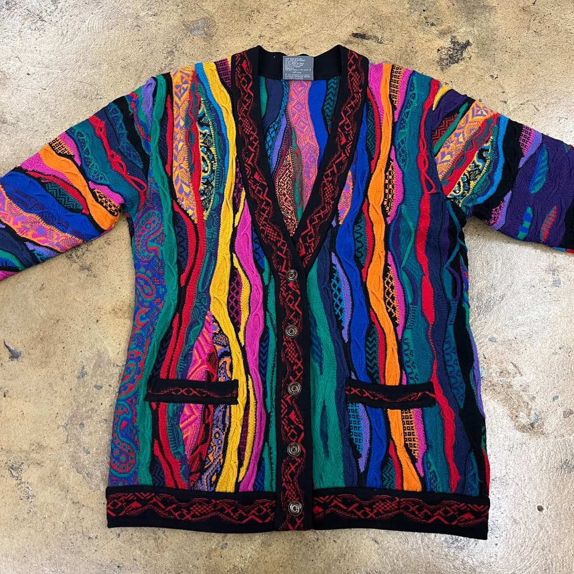 [정품/M] 쿠지 멀티컬러 니트 가디건 b18 상품이미지3
