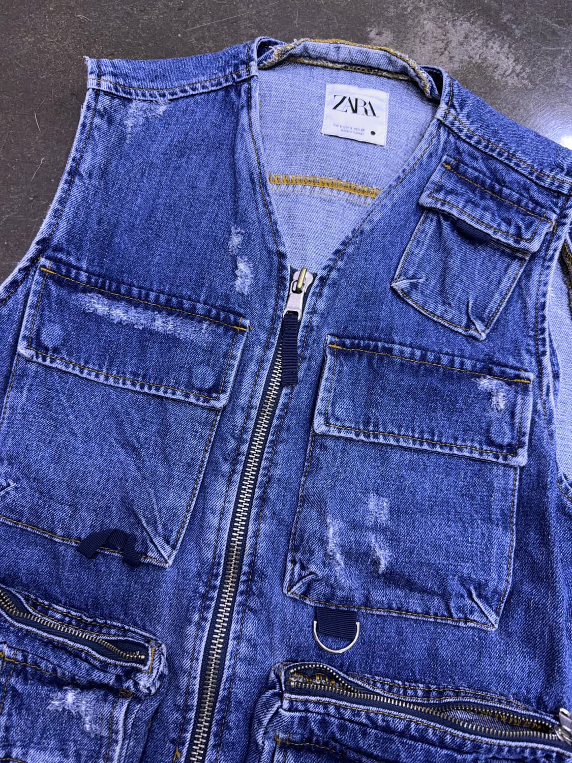 자라 유틸리티 멀티포켓 빈티지 베스트 조끼 S 상품이미지7