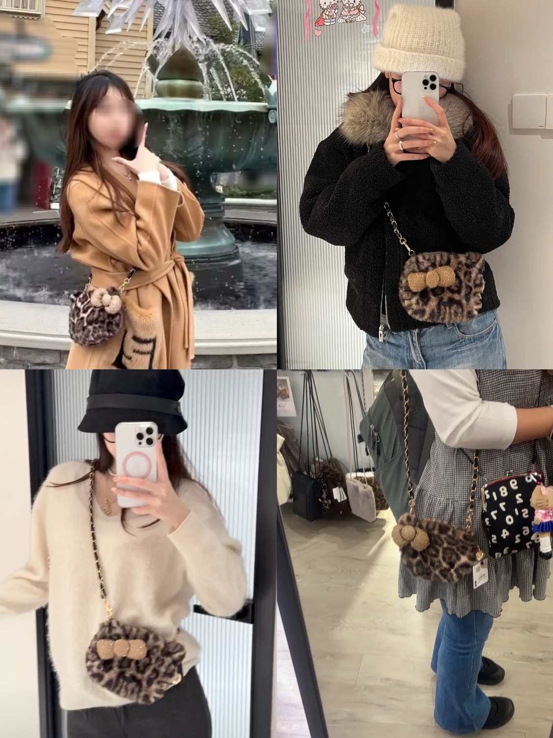 호피 레오파드 오페이크 닷 클립 OPAQUE CLIP 숄더백 파우치백  상품이미지1