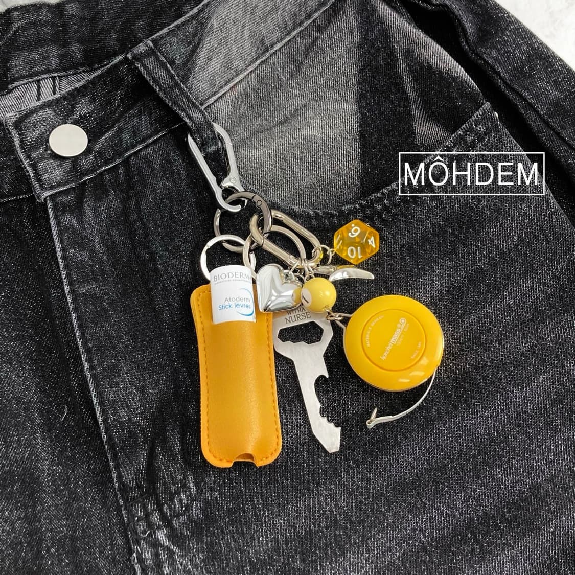 [Unisex] 립밤 3종 키링 열쇠고리 옐로우 상품이미지1