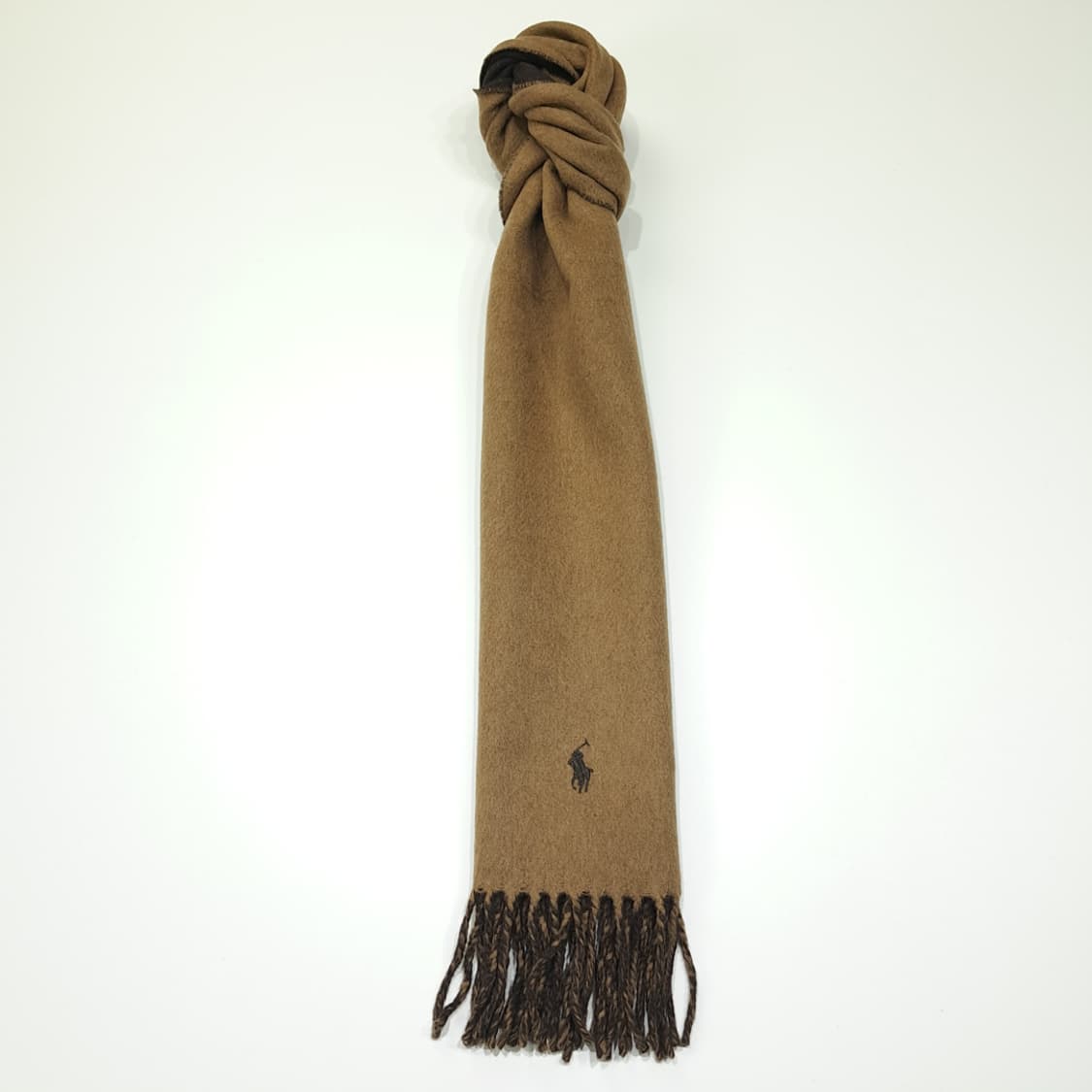 MX482 폴로 90s 이태리판 울 양면 카멜브라운 머플러 목도리 상품이미지3