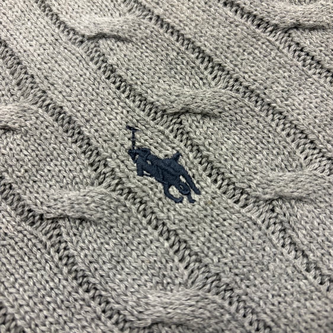 [S] 폴로 랄프로렌 케이블 니트 스웨터 그레이 B337 상품이미지4