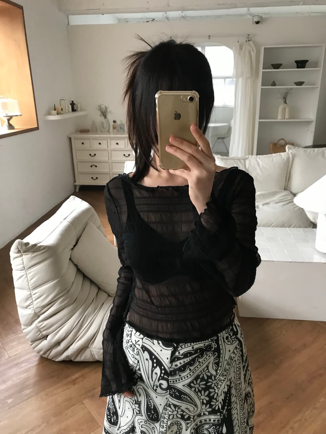 vintage see-through top 상품이미지3