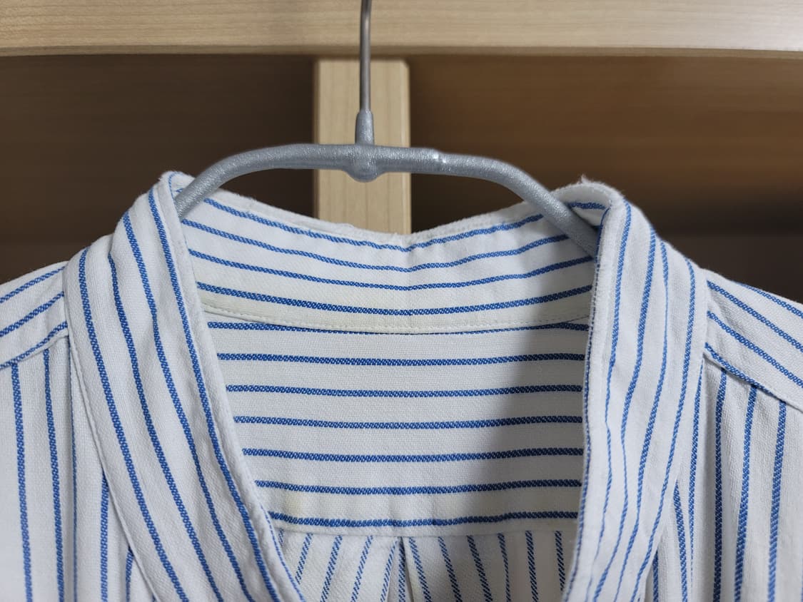 50~60년대 프렌치 그랜파 워크 셔츠 밴드카라 상품이미지6